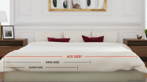 Size comparisonSize comparison of Ace Size® versus King & Queen sized beds of The Ace Collection® versus King & Queen sized beds
