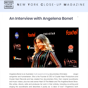 Angelena Bonet - New York Close-Up Magazine Interview