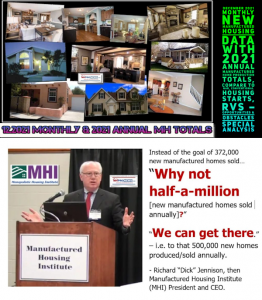 Photo Collage Modern Manufactured Homes provided by MHLivingNews.com/MHProNews.com. The difference between pre-6.15.1976 mobile and post-HUD Code manufactured homes spring to life when homes, images or videos are carefully examined. Click images to increa