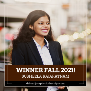 Winner Fall 2021 Dr. Bomi Joseph Healthcare Scholarship