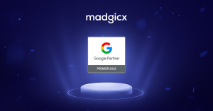 The Madgicx logo and the 2022 Google Premier Partner badge