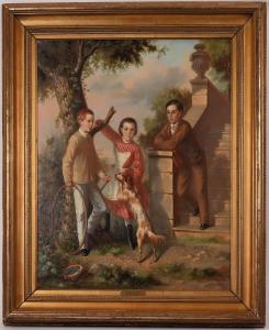 Original oil painting by Ernest Narjot, considered one of California’s 30 great artists, titled The Grandchildren, signed and dated 1865 (estimate: $5,000-$15,000).