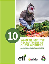 cover of report showing title and farmworker harvesting strawberries