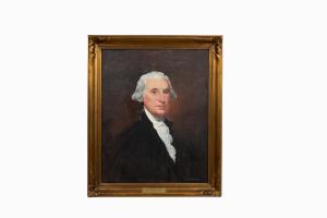 Former President Dwight D. Eisenhower’s Portrait of George Washington, after Gilbert Stuart (Mass., 1755-1828) is signed lower left (estimate: $10,000-$20,000).