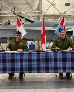 Commanding Officer Lieutenant Colonel Renato Duarte (l) with Honourary Colonel Michael Ravenhill (r) at the official ceremony.