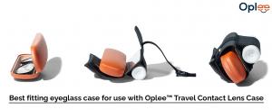 Best fitting eyeglass case for use with Oplee™ Travel Contact Lens Cases