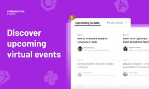 codementor events website upcoming events snippet