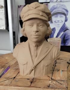 Bessie Coleman Clay Sculpture