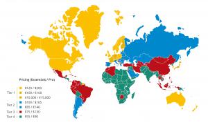 LPI global pricing map