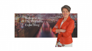 Photo of Heather Farrell with the background image from her blog cover