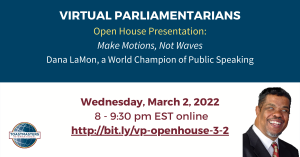 Virtual Parliamentarians Open House Flier (March 2, 2022)