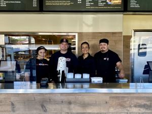 Owner Karina Suchánek and some of the team members at Hitch Burger, Upland
