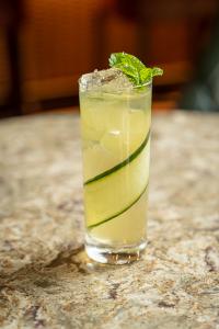 lemon cocktail on bar