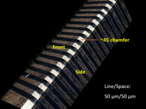 Laser patterned side wires.