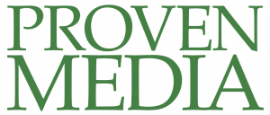 Logo for Proven Media in Green