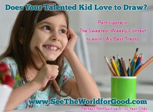 See The World for Good weekly creative drawing kids contest sponsored by Recruiting for Good,  and rewarding LA's Best Treats #seetheworldforgood #recruitingforgood #makepositiveimpact www.SeetheWorldforGood.com See The World for Good weekly creative draw