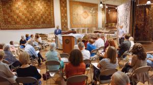 Behnam Rugs Owner, Ben Tavakolian, Shows Guests the Difference Between Handmade and Machine-Made Rugs