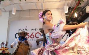 Carnival queen, Valeria Charris, dances at the OP360 Barranquilla HQ launch!
