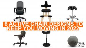 There are 6 main active chairs designs in the marketplace - tilting chairs, kneeling chairs, saddle chairs, swaying chairs, perch stools, and ball chairs. Explore the pros and cons