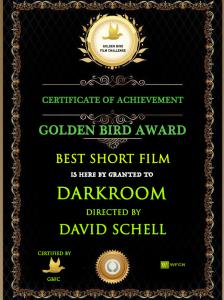 Golden Bird Award Certificate