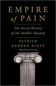 Book cover for Empire of Pain with image of the top section of an ionic column
