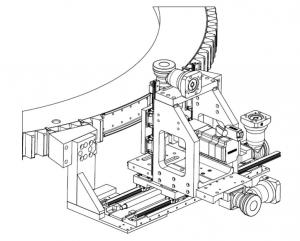The machining tool is mounted to and aligned with the wind turbine’s yaw ring and is preprogramed with all relevant parameters like dimensions of yaw ring and teeth