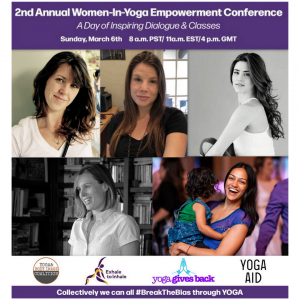 THE YOGA OF MOTHERHOOD: DIALOGUE AND PRACTICE begins at 11am PST with panelists including Pranidhi Varshney, Holly Leever, Alexandra South, Meredith Fogg Liberos, and Alana Adye-Jones.  Join five mothers fluent in yoga practice for an exciting discussion