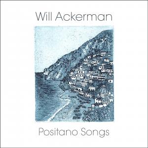 white album cover with etched print of Positano, italy's hillside homes.