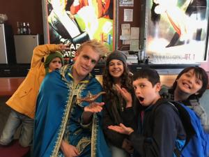 Jake Paul with the kids in the cast of A Genie's Tail