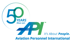 Aviation Personnel International logo - 50 years