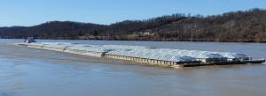 Northbound 15 barge tow Ravenswood, WV