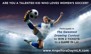 Recruiting for Good sponsors The Sweetest Kids drawing contest Draw What You Love, win treats and best drawing wins 2 tickets to watch LA's Women Soccer Team Play. #lovetodraw #asweetdayinla #womensoccer www.AngelforADayinLA.com