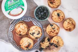 Sour cream blueberry muffins