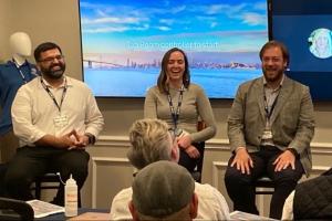 Kunu Kaushal, Miriam Allred and Aaron Stapleton share ideas and laughs at the Independent Home Care Alliance Conference in Nashville March 2-3, 2022.