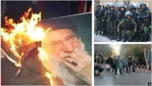 Defiant youth in Tehran and cities throughout Iran torched photos and effigies of Khamenei and Khomeini during Fire FestivalChants of “Death to Khamenei, death to the dictator, hail to Rajavi” State Security Force puts 20,000 on alert in Tehran alone.