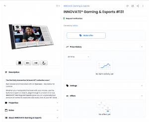 Screenshot of the INNOVATE® Gaming & Esports NFT on Opensea