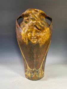 Baluster form vase by Paul Francois Berthoud (French, 1870-1939), titled Femme Libellule (circa 1900), rare, 25 inches tall (est. $12,000-$15,000).