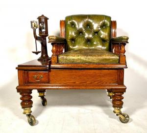 19th century English Regency (or Victorian) oak jockey scale, incorporating a leather upholstered seat (est. $2,000-$4,000).