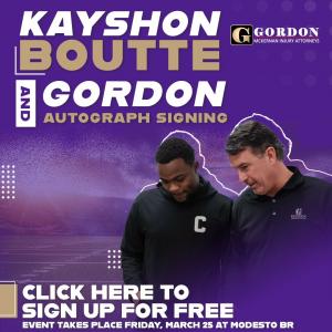 Boutte and McKernan encourage fans to come to Baton Rouge’s Modesto restaurant on Match 25 to meet Kayshon Boutte and get his autograph.