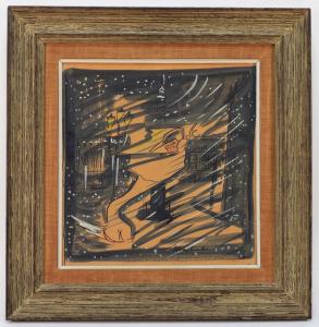 Gouache on board by Ludwig Bemelmans (N.Y./France, 1898-1962), best known as the creator of Madeline, a series of children’s books (est. $8,000-$12,000).