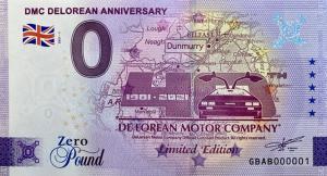 DeLorean Anniversary 0 Pound Note