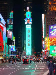Pebble art on Times Square's Screen