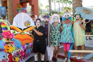 Teams get ready for the Cathedral City LGBT Days Bed Race