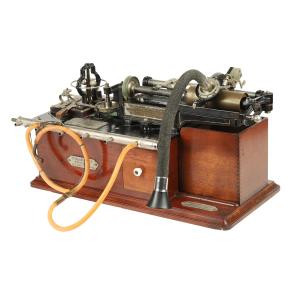 Rare, circa 1890 battery-driven Edison Class M cylinder phonograph sold by Holland Bros., Ottawa, sole importer for Canada (CA$35,400).