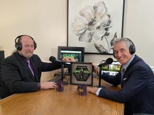 CEO United Public Radio Network Joe Montaldo presents a plaque honoring L. Ron Hubbard as one of America’s most acclaimed authors of the 20th century which is accepted by President Galaxy Press, John Goodwin.