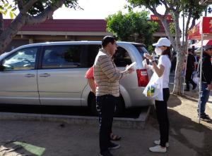 Volunteers explained the purpose of their initiative and the value of "The Way to Happiness" to those they met.