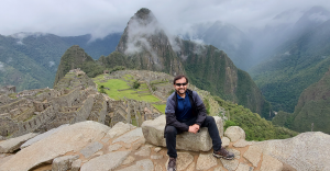 Machu Picchu visitors are given a break wearing their masks when taking pictures.