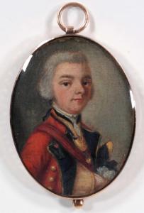Miniature portrait of Lt. Steele of the Royal Welsh Fuzileers (England, circa 1764), in a gold case (est. $2,000-$3,000).