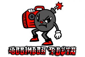 Boombox Poets Logo called Bomberman with a Boombox