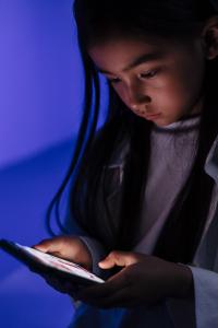 Young girl using smartphone
